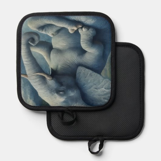 Blue Elephant  鍋敷き (正面/裏面)