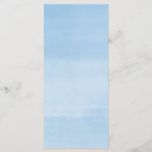 Blue elephant and balloons baby shower menu プログラム (裏面)