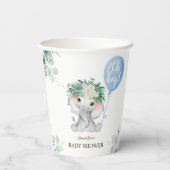 Blue Elephant Baby Shower Boy Paper 紙コップ (裏面)