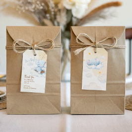 Blue Elephant Baby Shower Favor Tag It's a Boy ギフトタグ