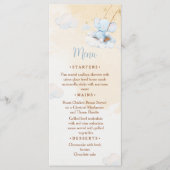 Blue Elephant Baby Shower Menu Card Cloud Stars メニュー (正面)