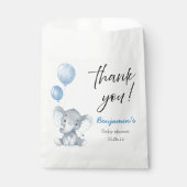 Blue Elephant Baby Shower Thank You Bags フェイバーバッグ (正面)