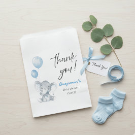 Blue Elephant Baby Shower Thank You Bags フェイバーバッグ