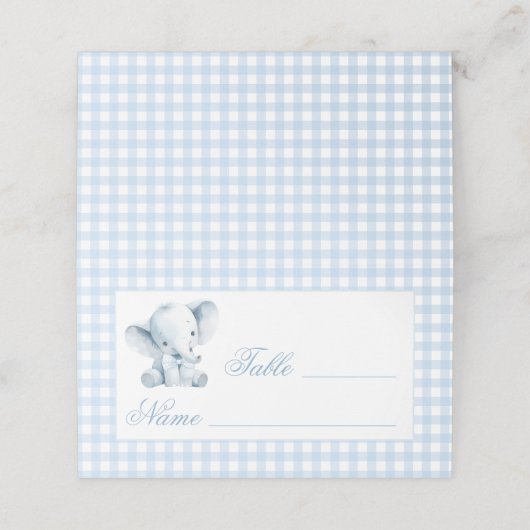 Blue Elephant Bow Baby Boy Table Numbers Tent プレイスカード (外部開封)