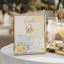 Blue Elephant Cards and Gifts Baby Shower Poster ポスター