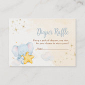 Blue Elephant Diaper Raffle Baby Shower Game Card  エンクロージャーカード (正面)