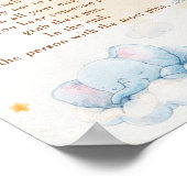 Blue Elephant Don't Say Baby Shower Game Poster ポスター (角)