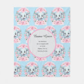 Blue Elephant Fleece Blanket フリースブランケット (正面)