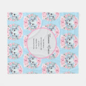 Blue Elephant Fleece Blanket フリースブランケット (正面(横))