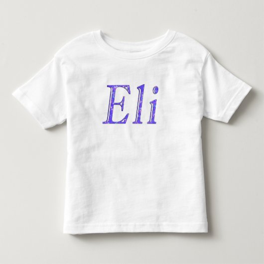 Blue Eliの名前ロゴ、 トドラーTシャツ (正面)