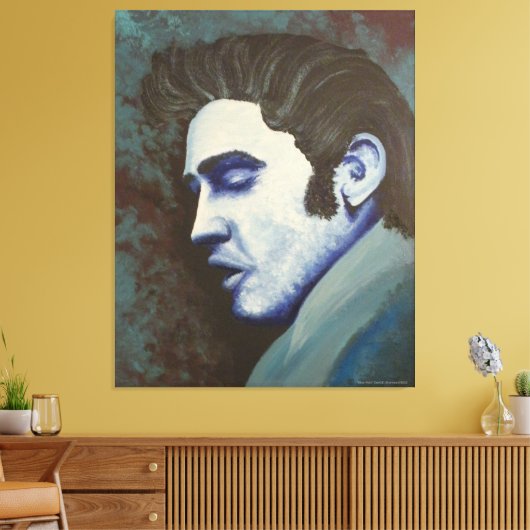 "Blue Elvis", by David C Brannon キャンバスプリント (インサイチュ (リビング))
