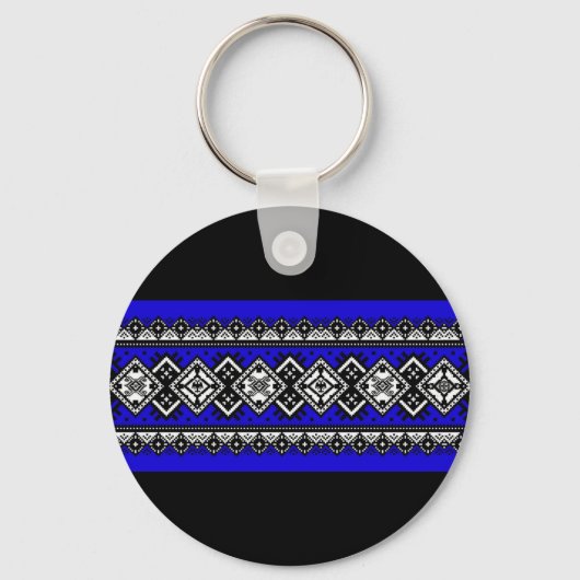Blue Embroidery キーホルダー (正面)