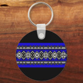 Blue Embroidery キーホルダー (正面)