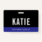 Blue Employee Staff ID Companyロゴ バッジ (正面)