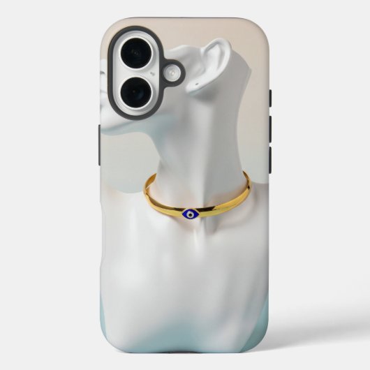 Blue Enamel Evil Eye Choker Necklace Case-Mate iPhoneケース (裏面)