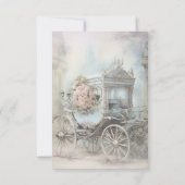 Blue Enchanted Carriage Fairytale Wedding QR Code 出欠カード (裏面)