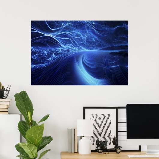 Blue Energy Flow ポスター (ホームオフィス)