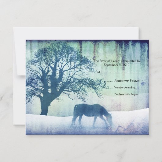Blue Equestrian Weding RSVP (正面)