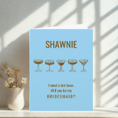 Blue Espresso Martini Will You Be My Bridesmaid?  招待状