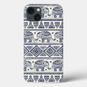 Blue Ethnic Elephant Pattern Case-Mate iPhoneケース (裏面)