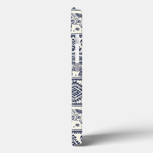Blue Ethnic Elephant Pattern Case-Mate iPhoneケース (裏面 / 左)