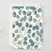 Blue Eucalyptus with Elegant Gold Details 招待状 (裏面)