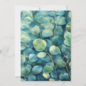 Blue Eucalyptus with Gold Botanical Accents 招待状 (裏面)