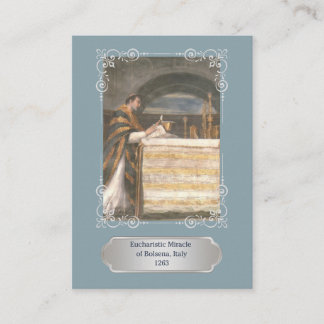 Blue Eucharistic Miracle Communion Prayer Card 名刺