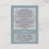 Blue Eucharistic Miracle Communion Prayer Card 名刺 (裏面)