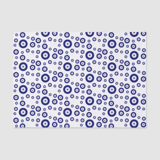 Blue Evil Eye Good luck & Protection Symbol 薄葉紙 (正面)