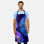 Blue Evil Eye Protection All-Over Print Apron エプロン (着用した状態)