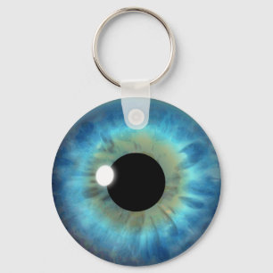 Blue Eye Iris Eyeball Cool Custom Round Key Chain キーホルダー