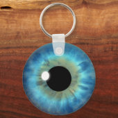 Blue Eye Iris Eyeball Cool Custom Round Key Chain キーホルダー (正面)