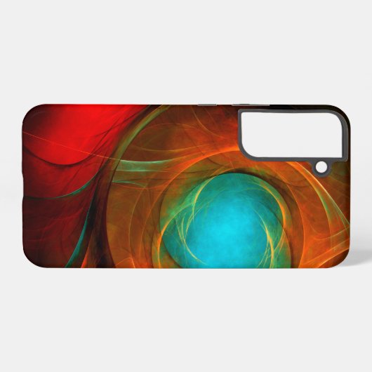 Blue Eye Modern Abstract Fine Art Cool Pattern #16 Samsung Galaxyケース (裏面横)