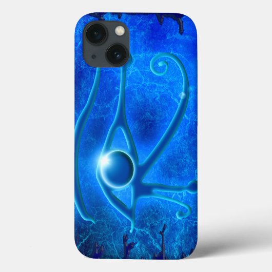 Blue Eye of Horus、Wadjetエジプトファンタジー（青） Case-Mate iPhoneケース (裏面)