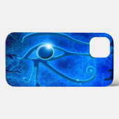 Blue Eye of Horus、Wadjetエジプトファンタジー（青） Case-Mate iPhoneケース (裏面 (横))