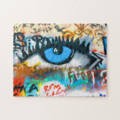Blue Eye on Graffiti Wall Photo - ジグソーパズル (横)