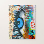 Blue Eye on Graffiti Wall Photo - ジグソーパズル (縦)