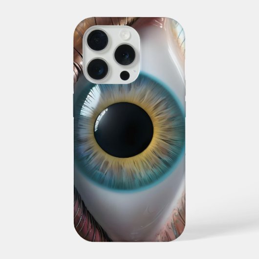 Blue Eyeball Fractal Art, iPhoneケース (裏面)