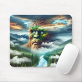 Blue Eyed Bigfoot in the Mountains マウスパッド (マウス)