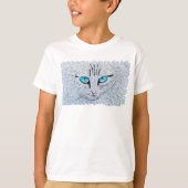 Blue Eyed Fluffy Cat Tシャツ (正面)