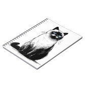 Blue-Eyed Gaze - Siamese Cat ノートブック (左側)