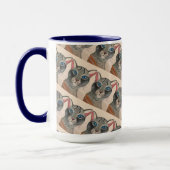 Blue eyed Silver Cat Mug マグカップ (左)