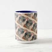 Blue eyed Silver Cat Mug マグカップ (中央)
