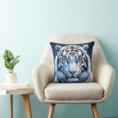 Blue eyed White Tiger Ai Art クッション (椅子)