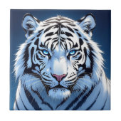 Blue eyed White Tiger Ai Art タイル (正面)