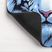 Blue eyed White Tiger Ai Art マウスパッド (コーナー)