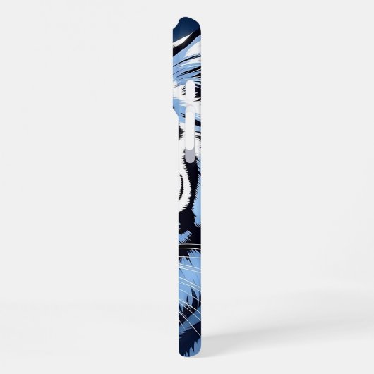 Blue eyed White Tiger Ai Art iPhoneケース (左側面)