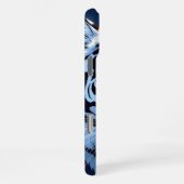 Blue eyed White Tiger Ai Art iPhoneケース (右側面)