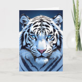 Blue eyed White Tiger Birthday  カード (正面)